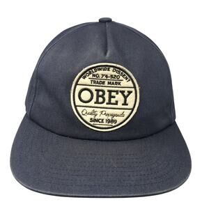 Obey Quality Propaganda Since 1989 Snapback Hat Blue OS Adjustable Embroidered
